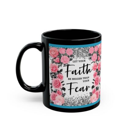 Faith Over Fear Pink Flowers Mug - Image 2