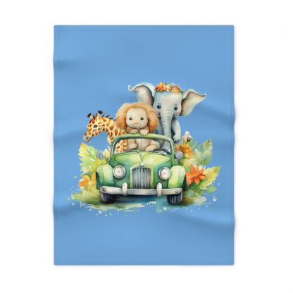 Fleece Baby Blanket - Elephant, Lion, Giraffe Baby Animals